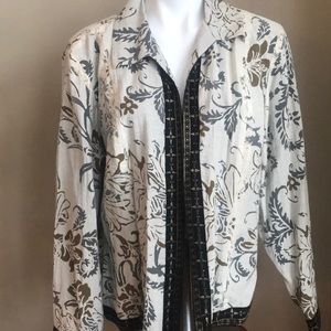 Coldwater Creek Floral Print Cardigan Jacket